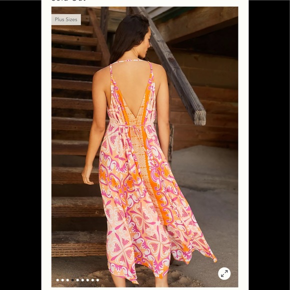 Abstract Midi Cover Up Dress Small - Picture 4 of 10